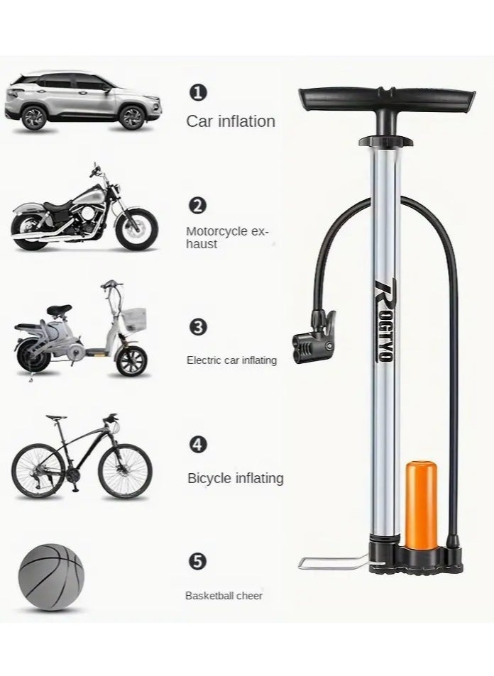 Generic - Portable Air Hand Pump for Inflatables, Sports Balls, Bicycles – Dual-Action Manual Pump with Needle and Nozzle Adaptors, Compact & Lightweight Design for Easy Storage, Durable & Efficient Inflation - Image 1