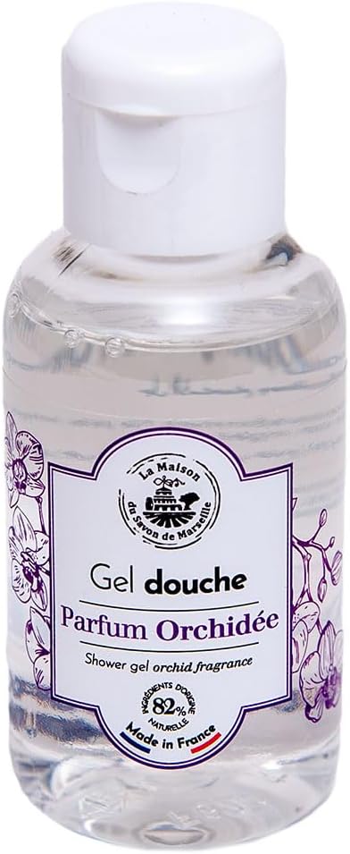 La Maison du Savon de Marseille French Shower Gel with Orchid Fragrance Stay Clean and Fresh On the Go 50ml Travel Size