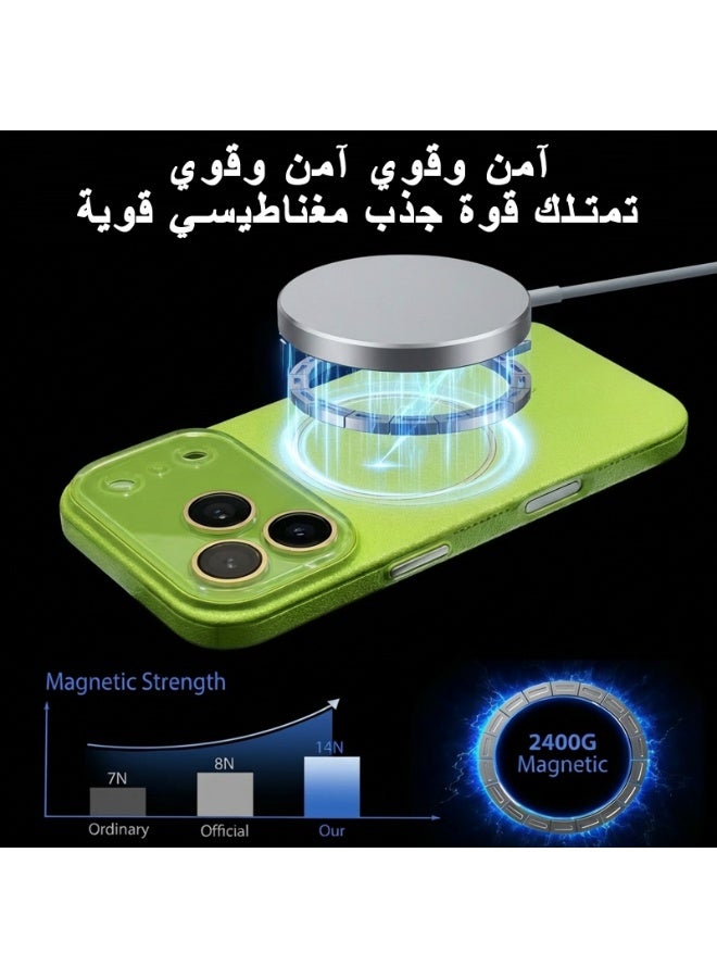 iPhone 17 Series Green Case Magsafe Strong Magnet, Upgraded Shockproof Protection, Anti-Yellowing, Wear Resistant, Full Body & Camera Lens Protection Cover for iPhone 17 / 17 Air / 17 Pro / 17 Pro Max - Image 4