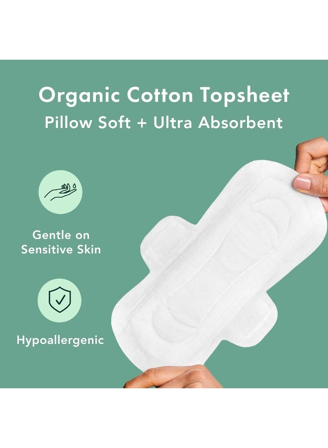 Rael Pads For Women, Organic Cotton Cover Pads - Regular Absorbency, Unscented, Ultra Thin Pads with Wings for Women (Regular, 28 Count) - Image 4