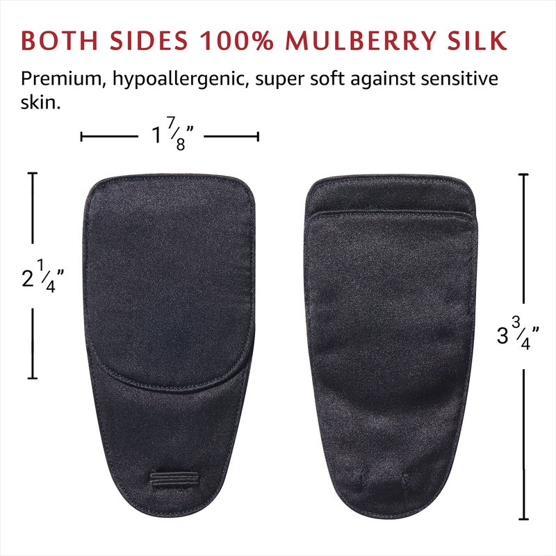 Astropic 2Pcs Silk Eye Patches for Adults Kids Glasses to Cover Either Eye (Medium, Black) - Image 3