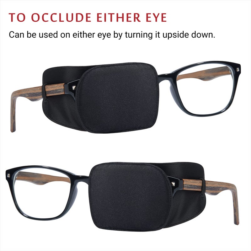 Astropic 2Pcs Silk Eye Patches for Adults Kids Glasses to Cover Either Eye (Medium, Black) - Image 4