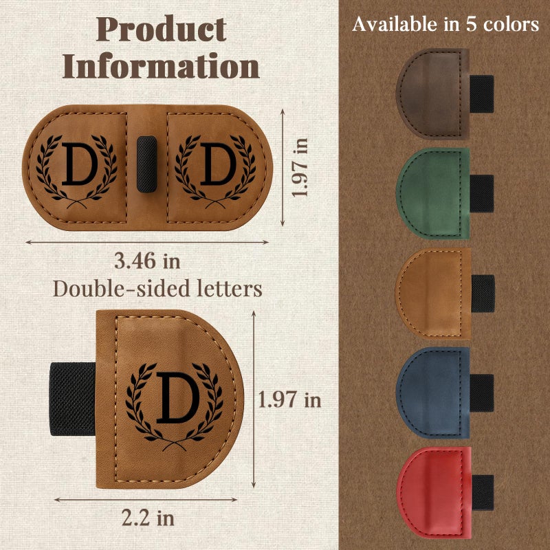 JUBOPE Bygone Mark Bookmark with Pen Holder, 26 Name Initial Letters, 5 Retro Colors, Personalized Magnetic Leather Bookmarks Gift for Women and Men Book Lovers, Students, Teachers (Brown, S) - Image 4