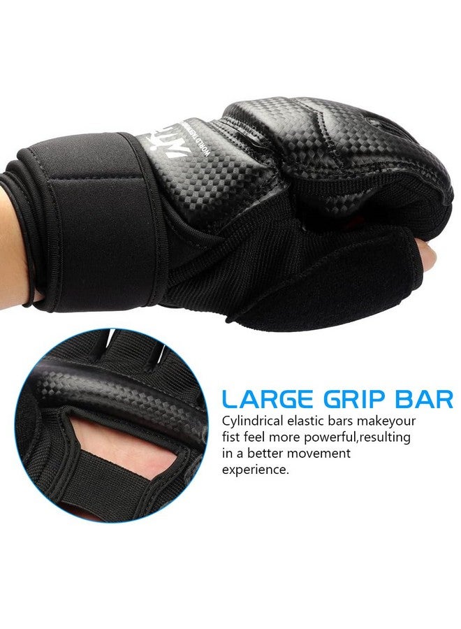Optifit® Boxing Gloves, Thai Boxing Fingerless Gloves, Training Gloves with Wrist Band Padded Protection & Adjustable Closure, Finger Knuckle Protection, Martial Art Training Gloves Fitness Gloves, M - Image 3