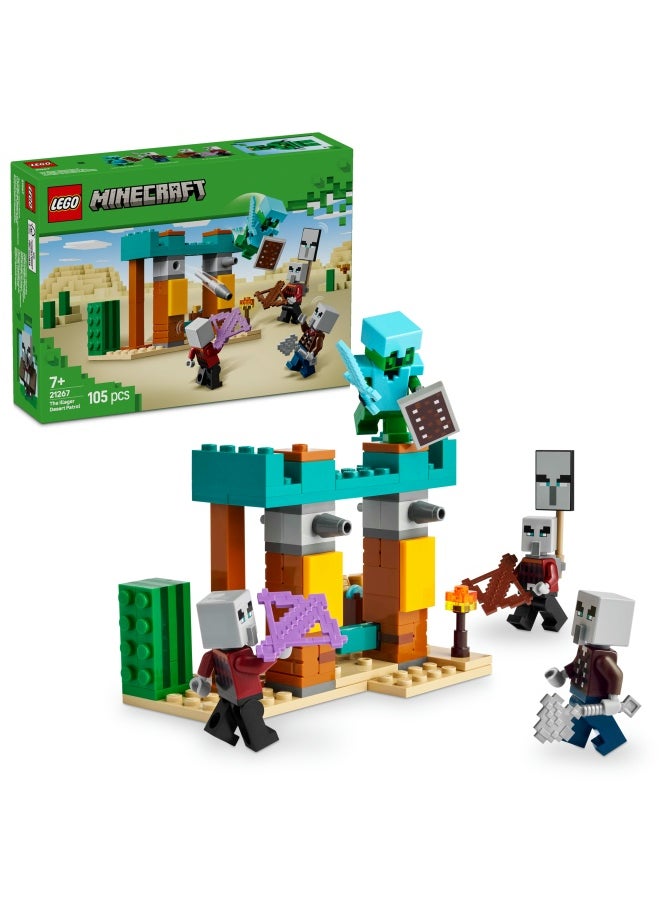 LEGO Minecraft The Illager Desert Patrol Set - Building Toy Features Pillager, Vindicator and Cactus Knight Figures for Pretend Play - Birthday Gift for 7+ Year Old Boys & Girls21267 (105 pieces)  - Image 1