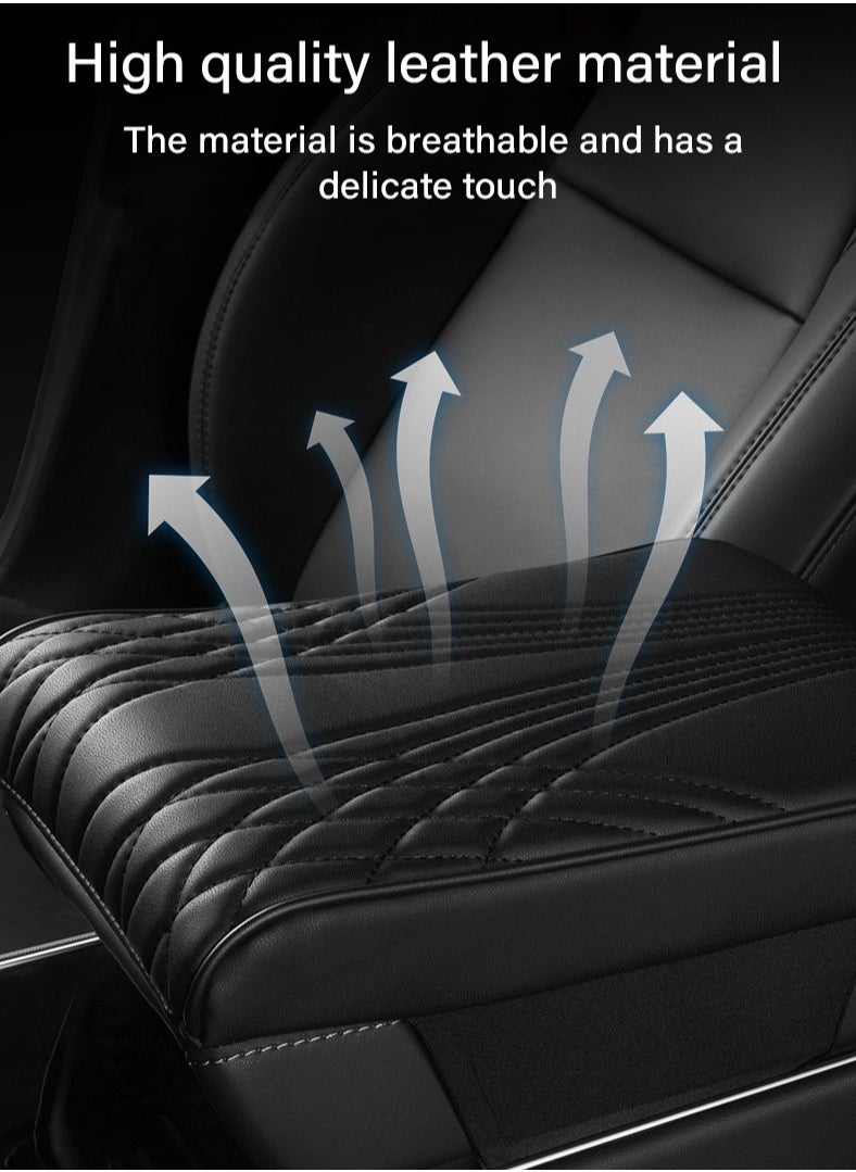 Cohoo Home - Car Center Console Cover, Leather Memory Cotton Vehicle Armrest Support Pad, Waterproof Comfortable Vehicle Arm Rest Pad with Tissue Box and Storage Bag - Image 1