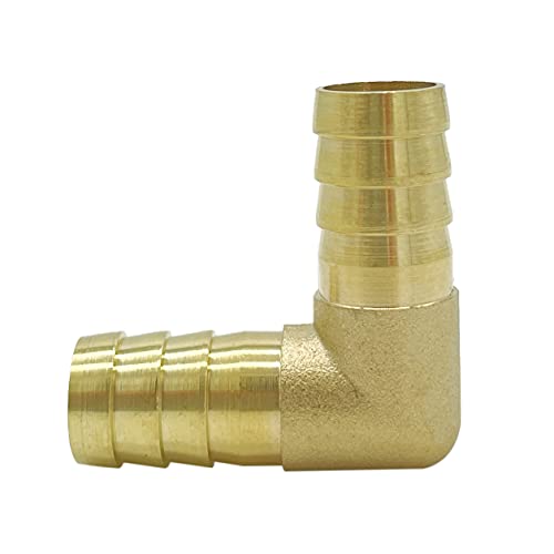 Metaland Brass 5/8" Hose Barb Elbow 90 Degree L Right Angle Barbed Fitting Water Fuel Air (Pack of 2) - Image 3