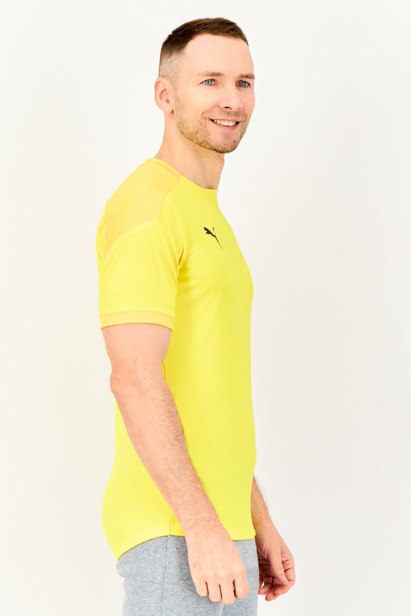 PUMA Men Slim Fit Short Sleeve Training Jersey, Yellow - Image 2