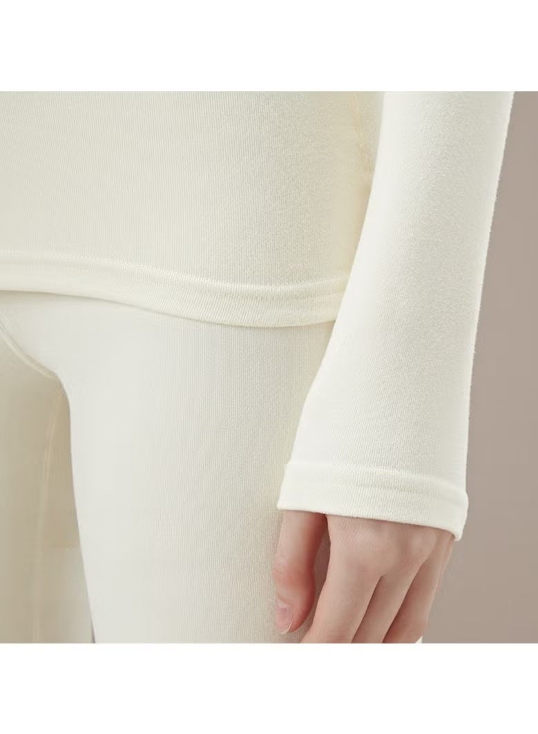 RedMapleTEK Women's Seamless Thermal Underwear Set for Autumn and Winter Long Pants Off White - Image 2