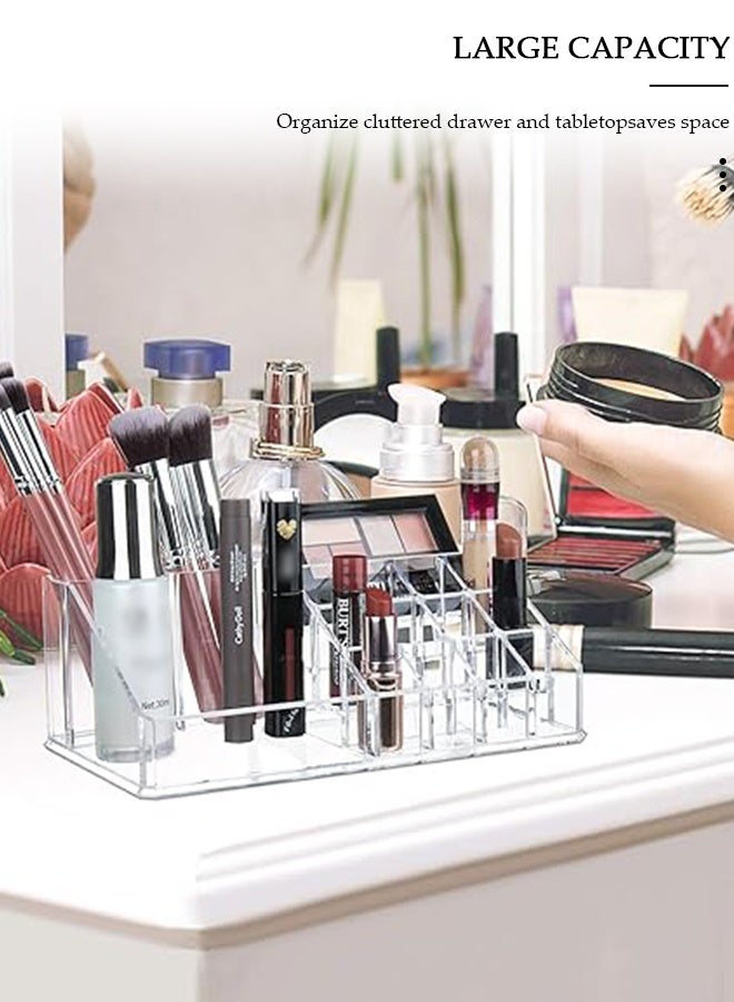 DUNISO Clear Acrylic Makeup Organizer, Makeup Cosmetic Acrylic Organizer Display Cosmetic Storage for Cosmetics, Makeup Brushes, Lipsticks - Image 3