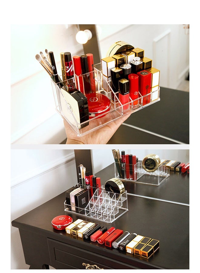DUNISO Clear Acrylic Makeup Organizer, Makeup Cosmetic Acrylic Organizer Display Cosmetic Storage for Cosmetics, Makeup Brushes, Lipsticks - Image 5