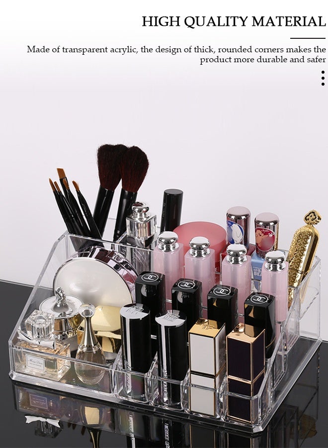 DUNISO Clear Acrylic Makeup Organizer, Makeup Cosmetic Acrylic Organizer Display Cosmetic Storage for Cosmetics, Makeup Brushes, Lipsticks - Image 4