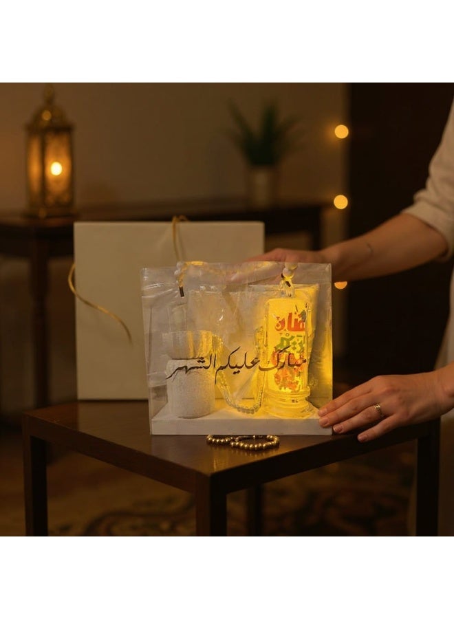 Crater Islamic Ramadan Gift Set – Package includes ceramic incense burner, LED lantern, rosary, and prayer mat - Image 3