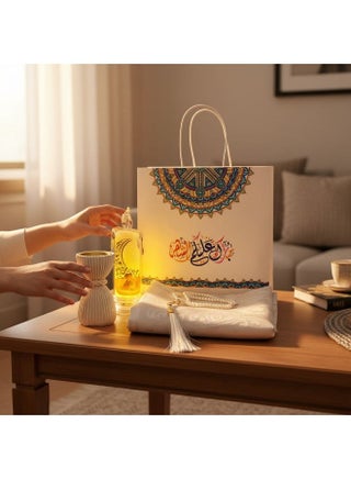 Islamic Ramadan Gift Set – Package includes ceramic incense burner, LED lantern, rosary, and prayer mat - view 2