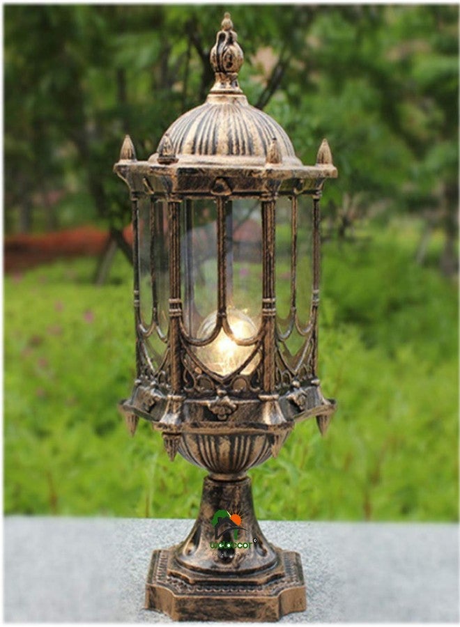 Weldecor ® Antique Casted Brass Metal Gate lamp for Pillar/Pole/Garden/Entrance gate/Waterproof Outdoor Light for Home and Garden (Big Size, 1 Piece) - Image 1