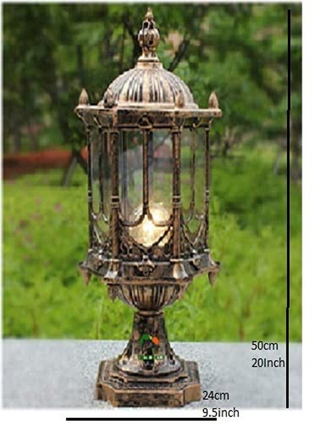 Weldecor ® Antique Casted Brass Metal Gate lamp for Pillar/Pole/Garden/Entrance gate/Waterproof Outdoor Light for Home and Garden (Big Size, 1 Piece) - Image 2