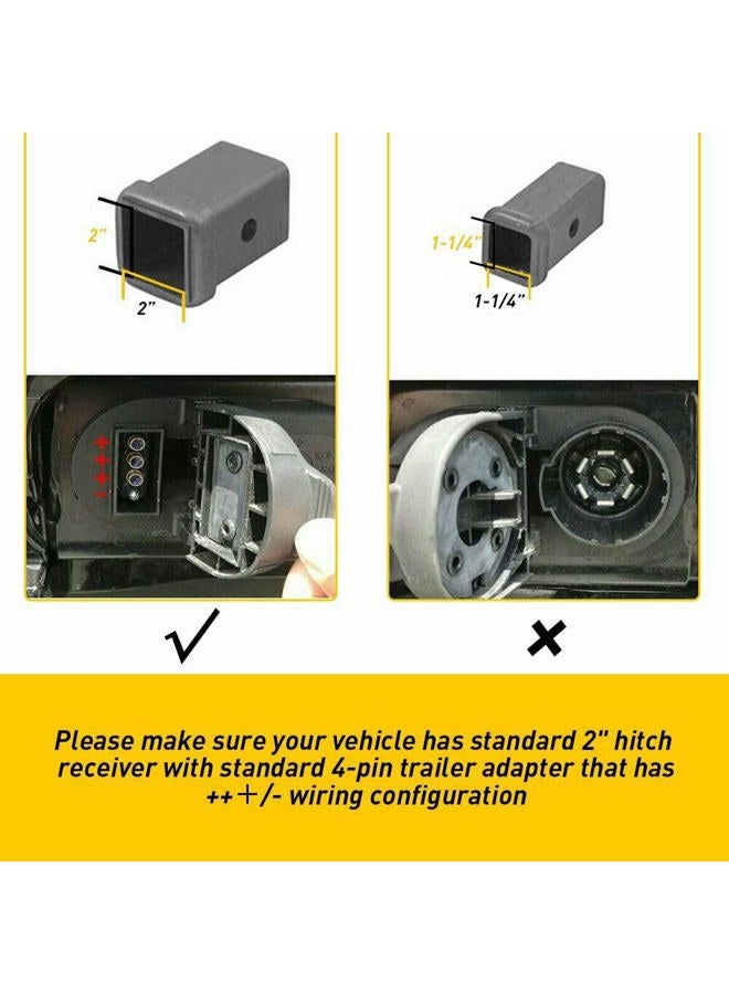 Adiil LED Brake DRL Trailer Hitch Light Brake Lamp Fit Trailer Hitch Cover 2" Towing & Hauling-US Flag - Image 5