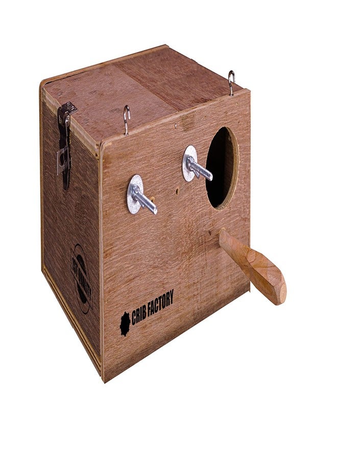 Crib factory Breeding Box for Budgies | HIGH-QALITY Plywood | Budgerigar, African Bird Box (Medium Box 10 X 7 X 7 INCH) - Image 1