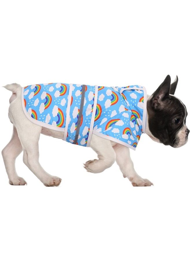 HDE Dog Raincoat Hooded Slicker Poncho for Small to X-Large Dogs and Puppies Rainbows - S - Image 1
