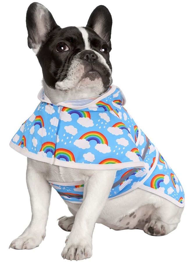 HDE Dog Raincoat Hooded Slicker Poncho for Small to X-Large Dogs and Puppies Rainbows - S - Image 2