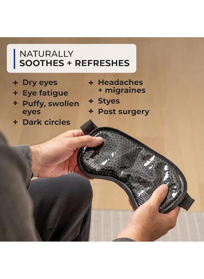 Thrive Eye Mask (Blue) - Gel Beads Hot/Cold Pack - Fabric Back - Innovative Reusable Gel Beads Provides Both ice or Heat Pain Relief and Therapy Treatments. Great for migraines, Headaches + More - Image 4