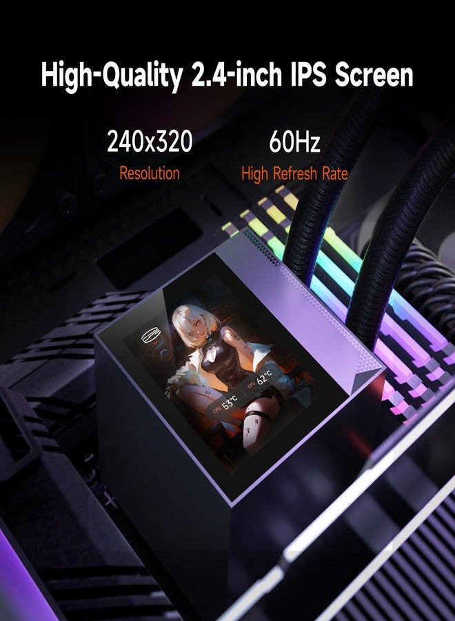 بي سي كولر مبرد سائل متكامل PCCOOLER CPS DC360 Pro ARGB Display AIO 360mm (أبيض) - Image 3