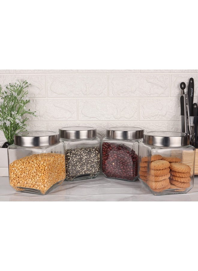 Femora Kitchen Storage Jars Transperent Glass With Steel Lid Air Tight Jar, 1150 ML, Pack of 4 - pzsku/Z2D5738D7B8F9DE5BCA5DZ/45/_/1738306142/712d90ff-2291-4c0a-923c-91b0a26657ed