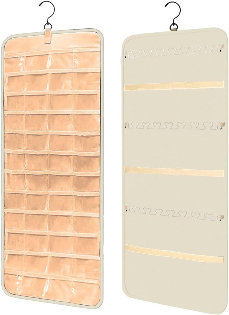 DANSOAN Hanging Jewelry Organizer with 20 Pockets - Creamy White - Image 1