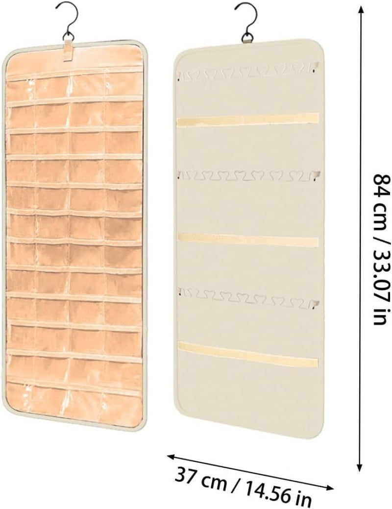DANSOAN Hanging Jewelry Organizer with 20 Pockets - Creamy White - Image 2