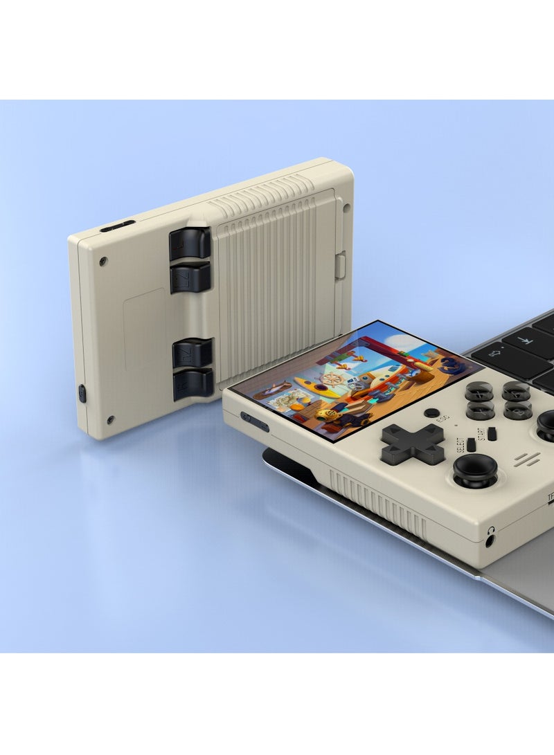 RS35 plus Handheld Game Console – 3.5 IPS Screen Linux EmuELEC System Retro Game Player with 20000+ Classic Games 64G TF Card (Khaki) - Image 4