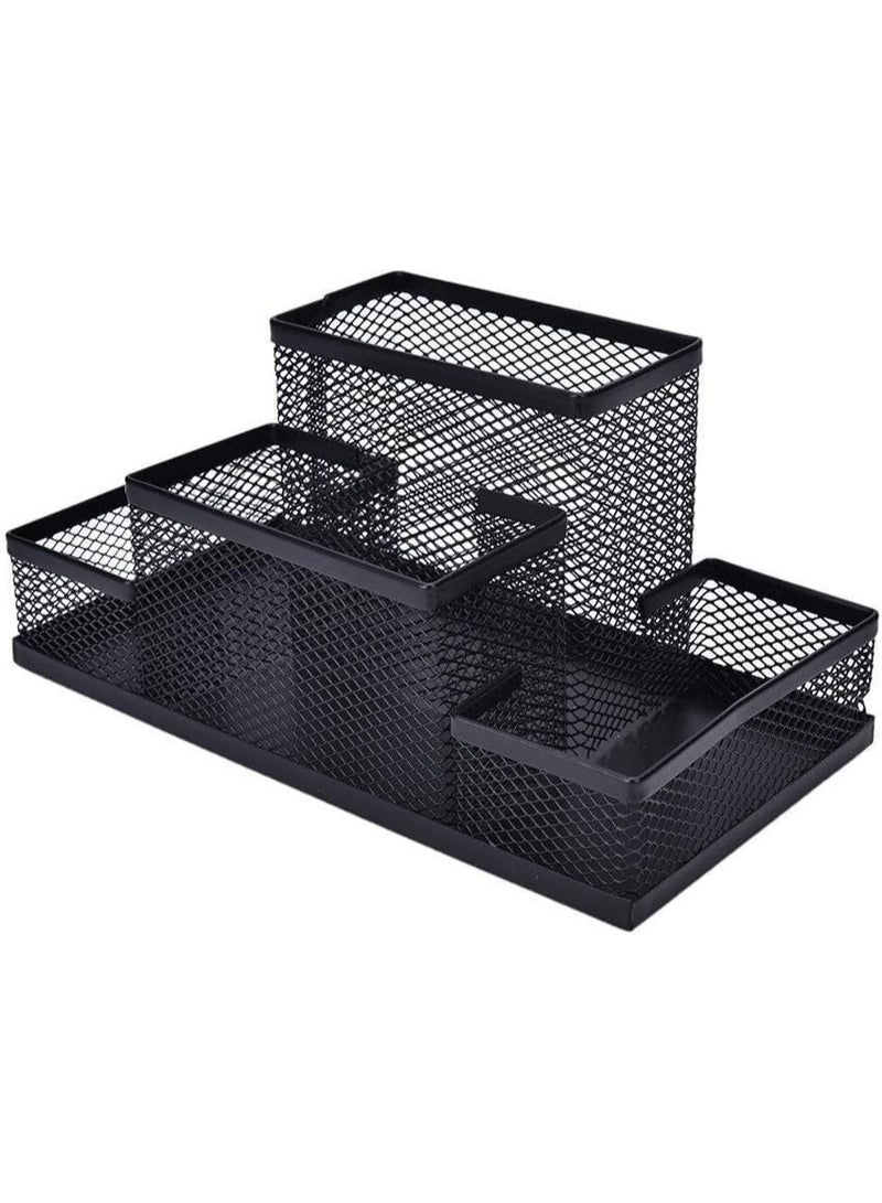 4-Slot Metal Mesh Organizer for Pens and Notes - A Stylish and Organized Desk Organizer - Image 2