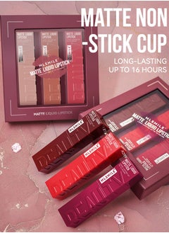 Excefore 3 Pcs Matte Liquid Lipstick, Long Lasting Waterproof Not Fade Non Stick Cup Lip Balm, Nude High Pigmented Long Lasting Waterproof Velvet Moisturize Lip Gloss Set for Girls and Women  - Image 5