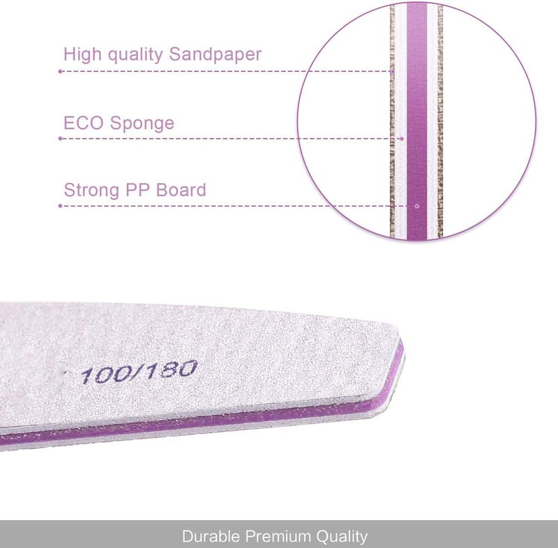 Starthi Nail File 10 PCS Professional Nail Files Double Sided Emery Board(100/180 Grit) Nail Styling Tools Pet Grooming Tools for Home and Salon Use - Image 4