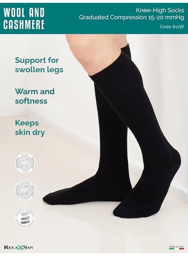 Relaxsan Compression Socks for Women and Men, Wool and Cashmere Thermal Socks, Made in Italy, 811W - Image 4