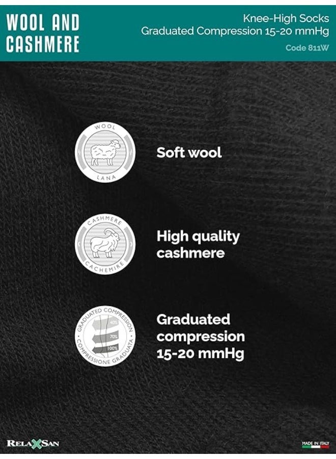 Relaxsan Compression Socks for Women and Men, Wool and Cashmere Thermal Socks, Made in Italy, 811W - Image 5
