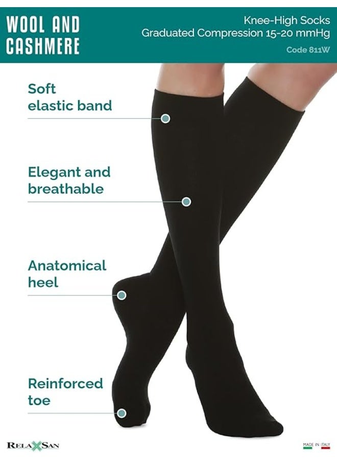 Relaxsan Compression Socks for Women and Men, Wool and Cashmere Thermal Socks, Made in Italy, 811W - Image 3