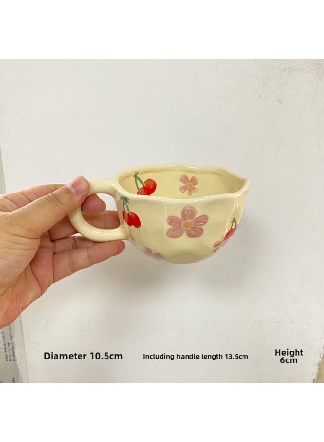 Hand Kneading Special-shaped Ceramic Coffee Cup Flower Creative Mug High Color Value Breakfast Cup Juice Cup Milk Cup 