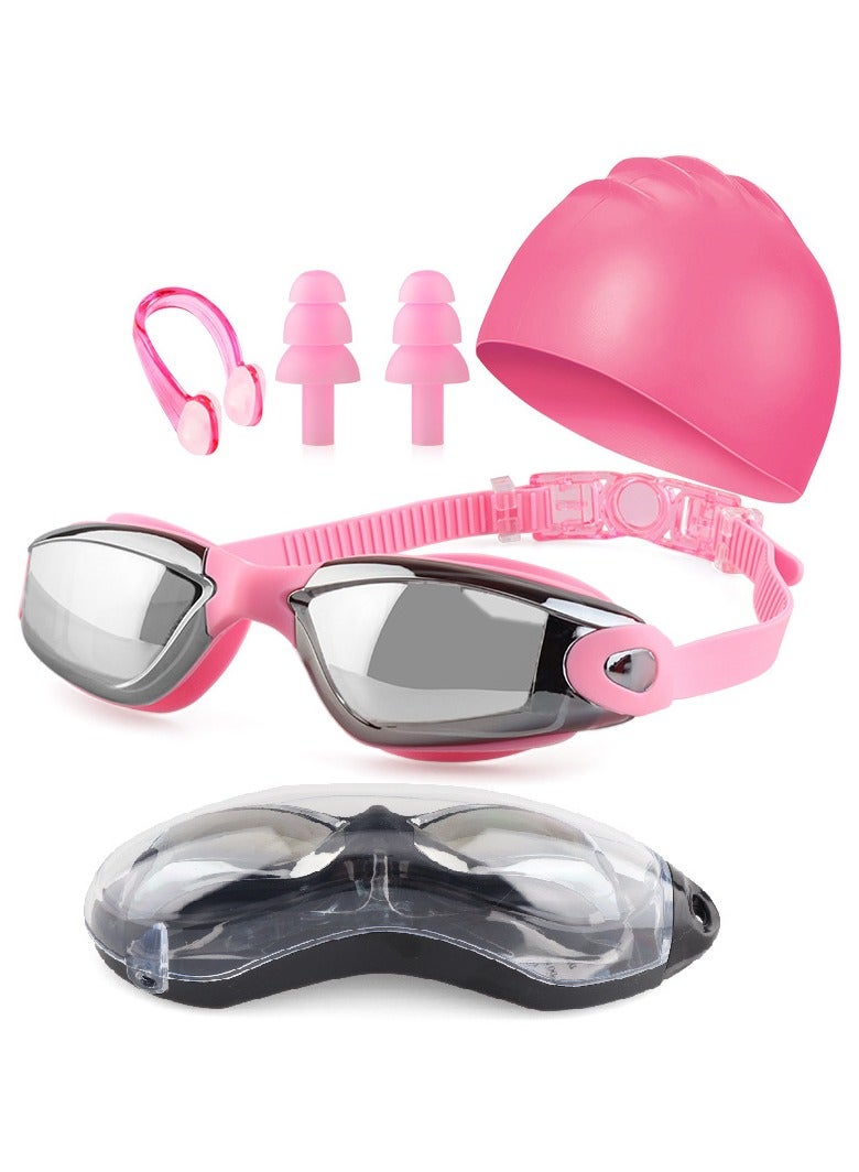 ORiTi Adult Swim Swimming Goggles Glasses Gear for Womens Mens Youth Goggles Swim with Nose Cover Caps Ear Plugs Anti Fog - Image 1