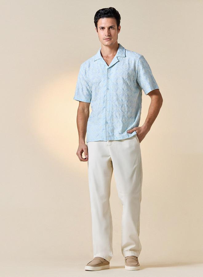 ايكونيك قميص مطرز بأكمام قصيرة وأزرار - Image 2