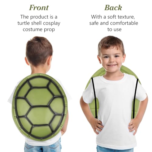 SAFIGLE 5Pcs Turtle Shell Backpack：Turtle Shell Props for Kids Eva Lightweight Cosplay Accessories - Olive Green Cosplay Props Lightweight and Comfortable Perfect for Halloween, Parties and Festivals - Image 4