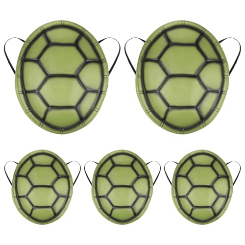 SAFIGLE 5Pcs Turtle Shell Backpack：Turtle Shell Props for Kids Eva Lightweight Cosplay Accessories - Olive Green Cosplay Props Lightweight and Comfortable Perfect for Halloween, Parties and Festivals - Image 1