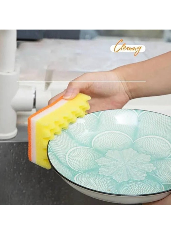 Spaceshoop - Set of 7 Pieces 3 Pieces Ball Stainless Steel Wool, 2 Pieces Cleaning Sponge Scrubber Cleaning And 2 Pieces Rough Kitchen Tool For Pot Pan Dish, Multicolor - Image 1