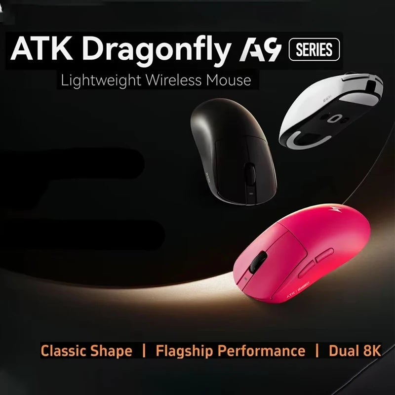 اي تي كي ماوس ATK Dragonfly A9 Pro Max Lightweight Tri-Mode Wireless Gaming Mouse, PAW3950 Ultra, 42000DPI, 8KHz, Rgb, for PC - Image 2