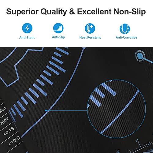 KooMall Large 48x24 Inch Anti Static Mat, Soldering Rubber Mat for PC Building, ESD Sensitive Device Repair, Assembly Work, with ESD Grounding Plug,Cord,Wrist Strap Bracelets Wristband,Heat Resistant - Image 4
