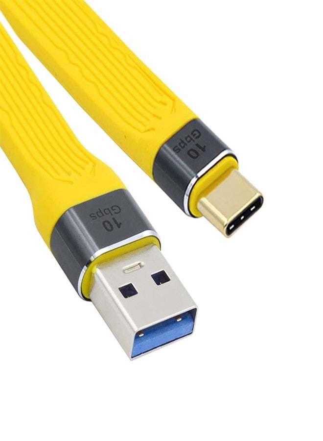 cablecc Yellow 10Gbps USB 3.1 Type C Male to USB3.0 Type A Male Flat Slim FPC Data Cable for Laptop & Phone - Image 1