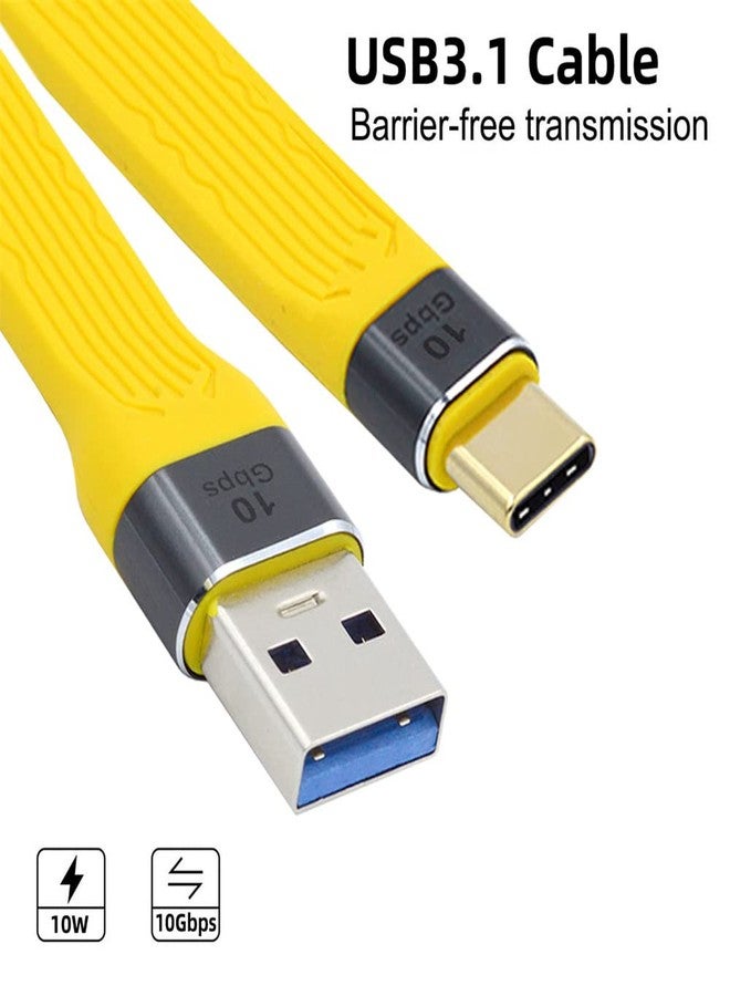 cablecc Yellow 10Gbps USB 3.1 Type C Male to USB3.0 Type A Male Flat Slim FPC Data Cable for Laptop & Phone - Image 5