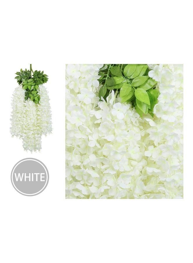 24-Piece Artificial Wisteria Vine Hanging Garland White/Green - Image 2