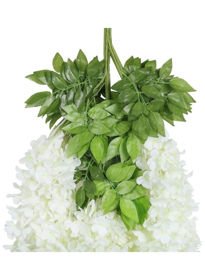 24-Piece Artificial Wisteria Vine Hanging Garland White/Green - Image 3