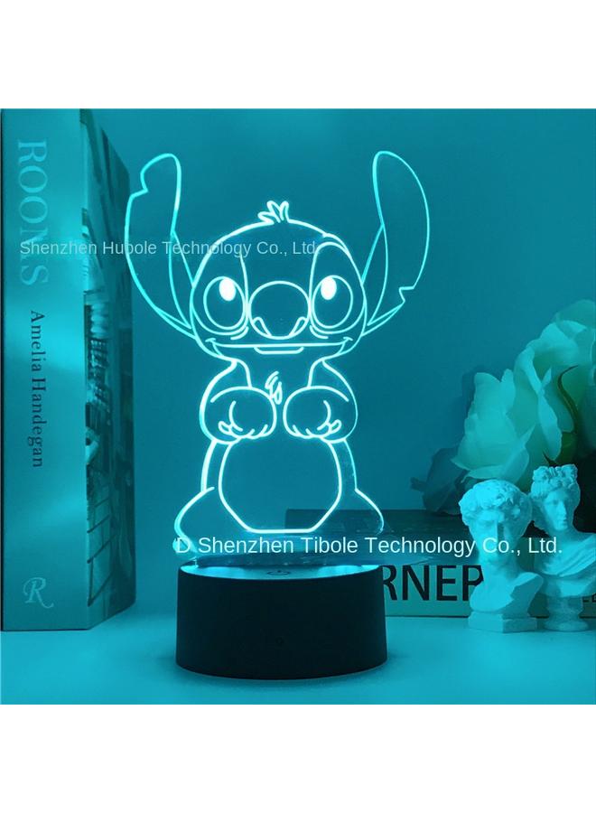 Bluejw Stitch 3d Night Light Colorful Touch Remote Control New Creative Usb Bedroom Desk Atmosphere Led Desk Lamp Gift - Image 4