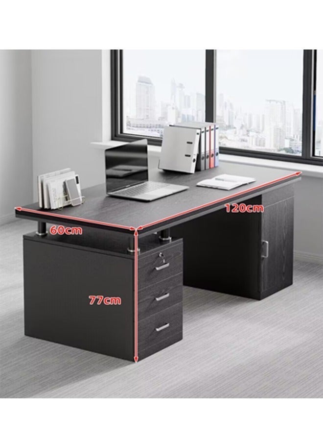Modern Administrative Office Desk, 120cm Large Countertop Computer Desk with 3 Drawers and 1 Cabinet, Adult Student Work Desk/Game Desk/Writing desk - Image 2